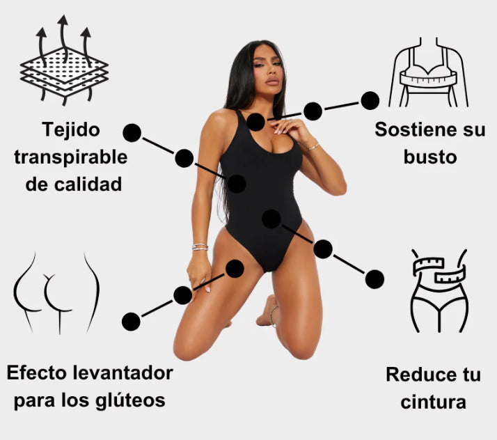 Body moldeador de compresión tipo tanga Negro Shapely™